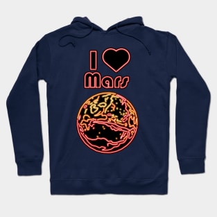 Electric Solar System I Love Mars Hoodie